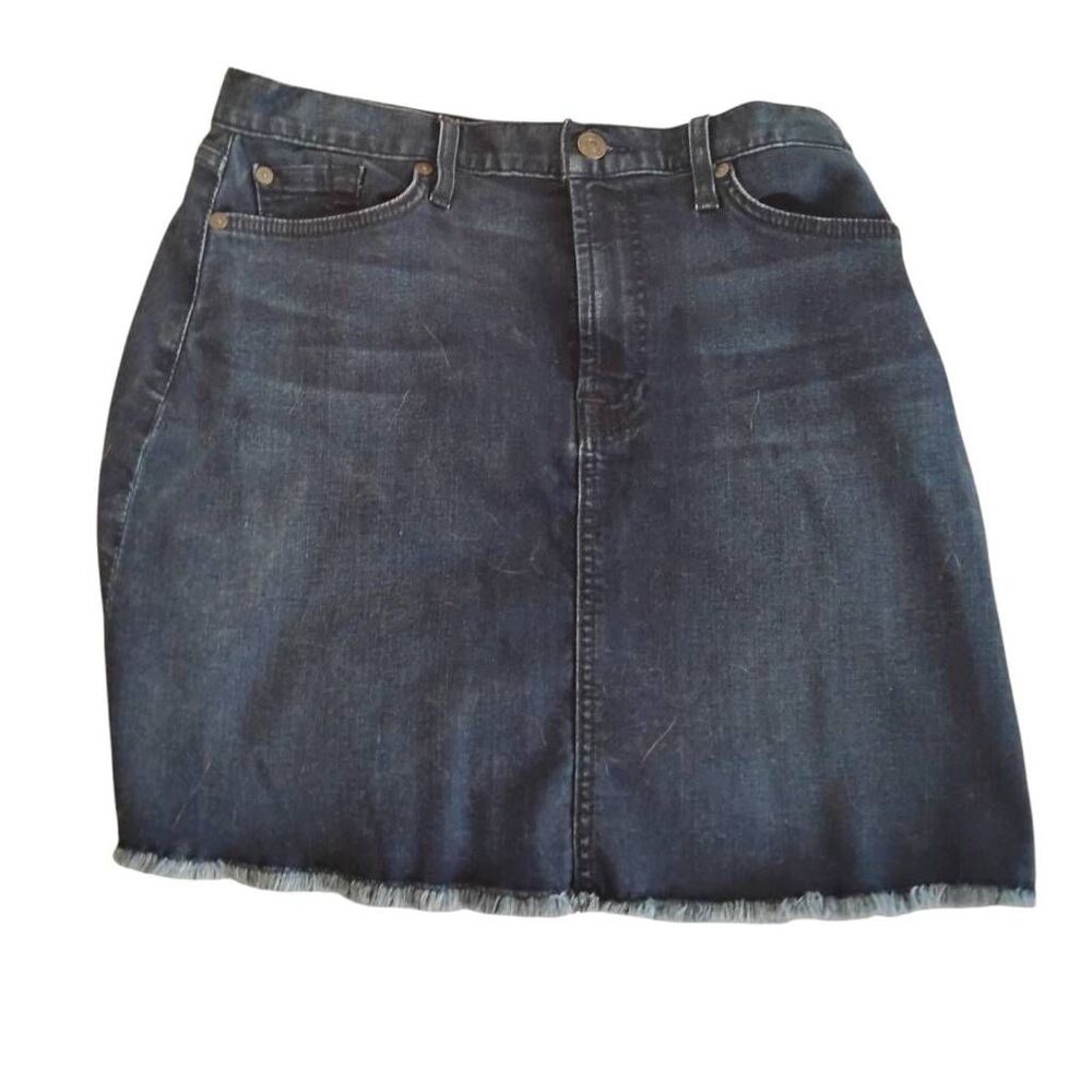 7 For All Mankind Blue Denim Mini Skirt Size 28" Waist